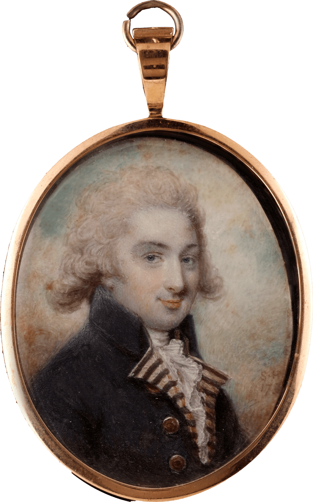 Signed and dated with initials on obverse, 'SH/1786' and in full on the reverse 'Soph Howell/1786' Watercolour on ivory in original gold frame Oval, 2 1/8 in (55 mm) high