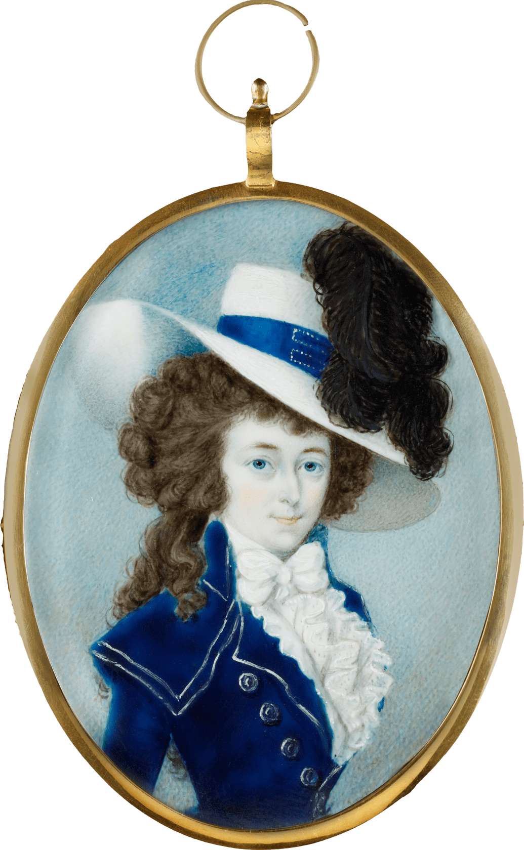 Watercolour on ivory Oval, 3 3/8 (85 mm) high
