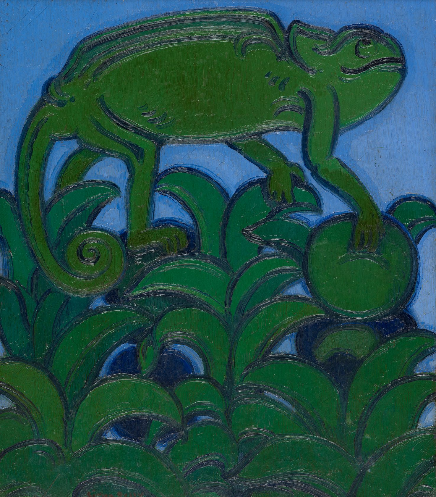 Signed 'Simon Bussy' lower centre Oil on canvas 13 3/4 x 12 3/16 in (35 x 31 cm)
