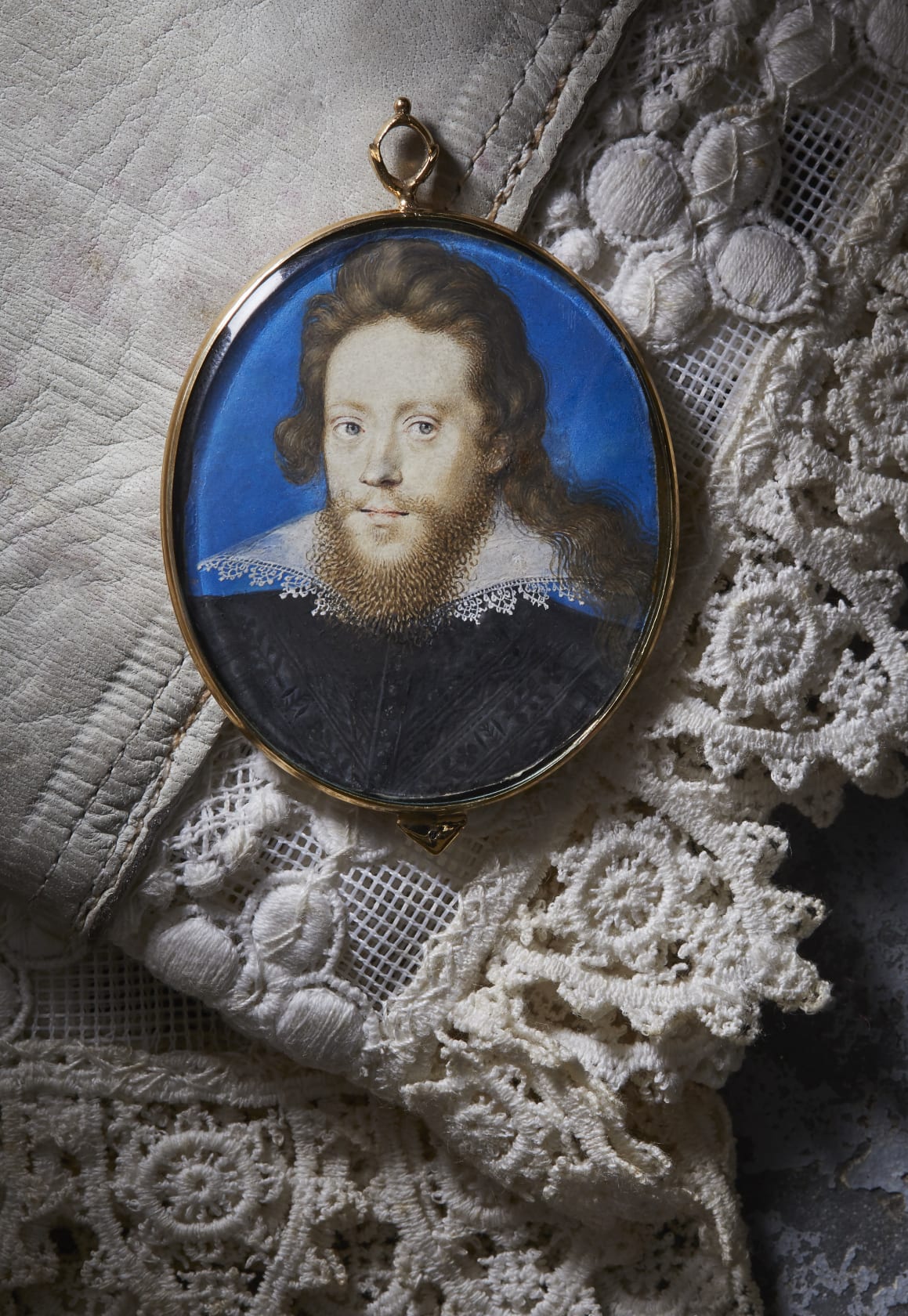 Watercolour on vellum, laid down on pasteboard in later gilt-metal frame Oval, 2 in (51 mm) high