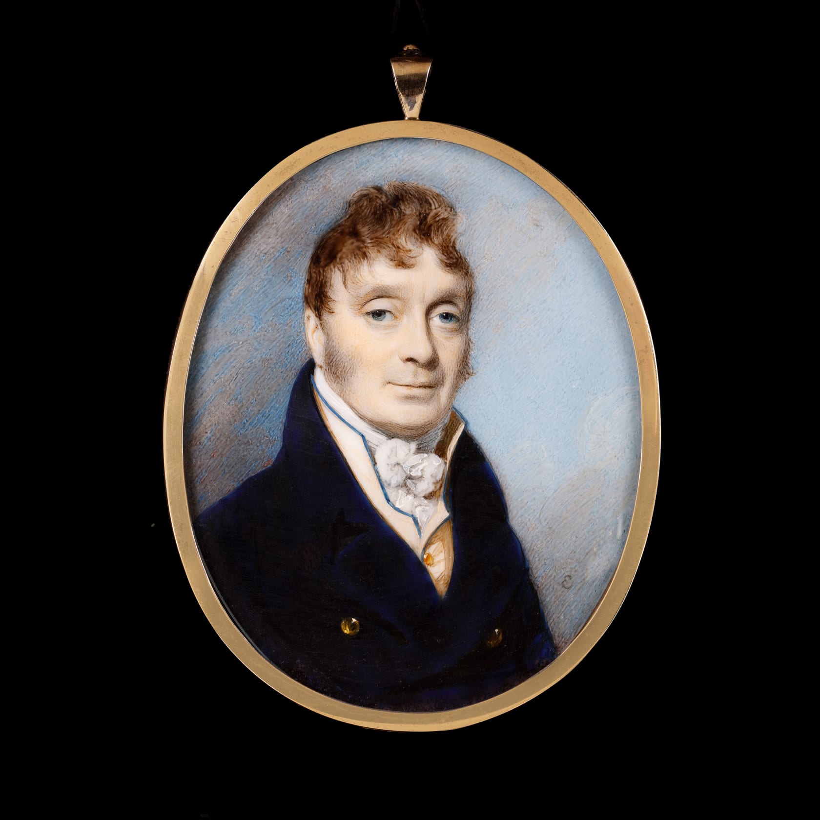 George Engleheart 1750 2 1829 A Gentleman wearing navy blue