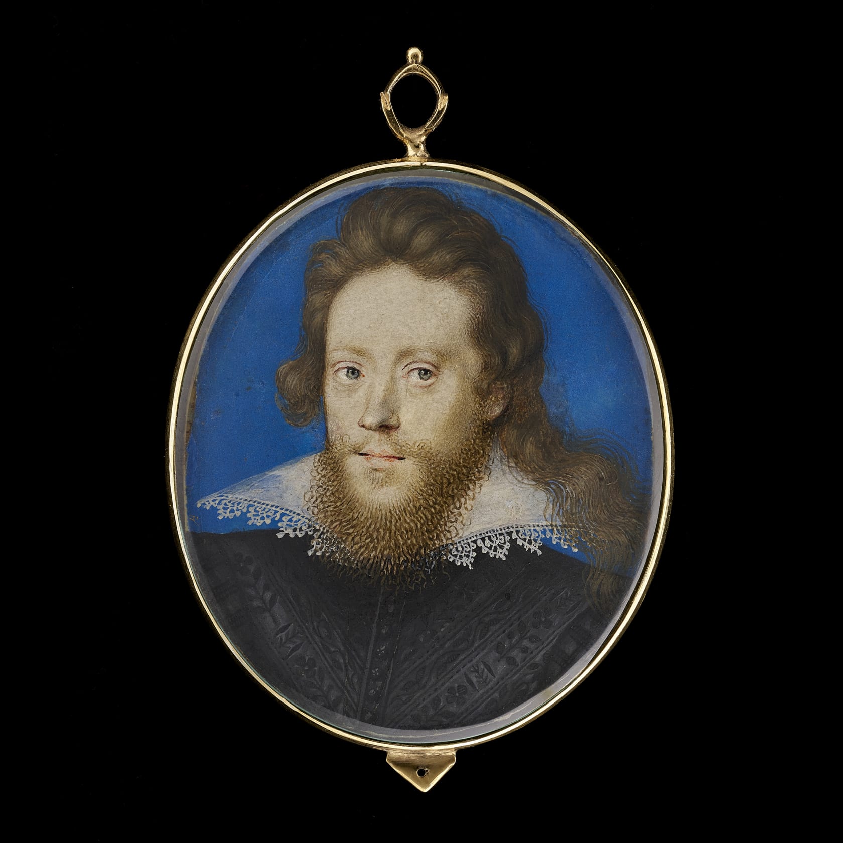 Watercolour on vellum, laid down on pasteboard in later gilt-metal frame Oval, 2 in (51 mm) high