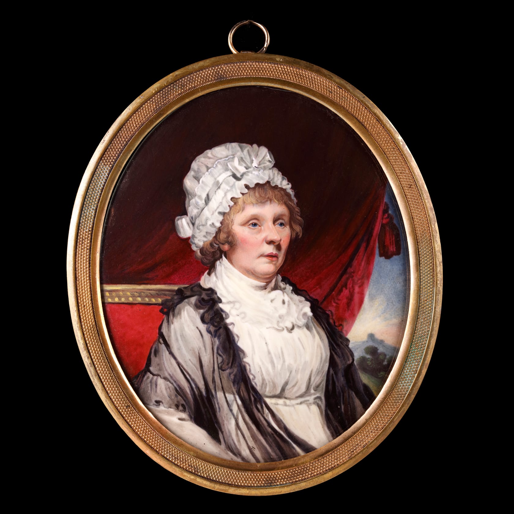 Enamel on copper in gilt-metal mount Oval, 3 1/2 in (89 mm) high