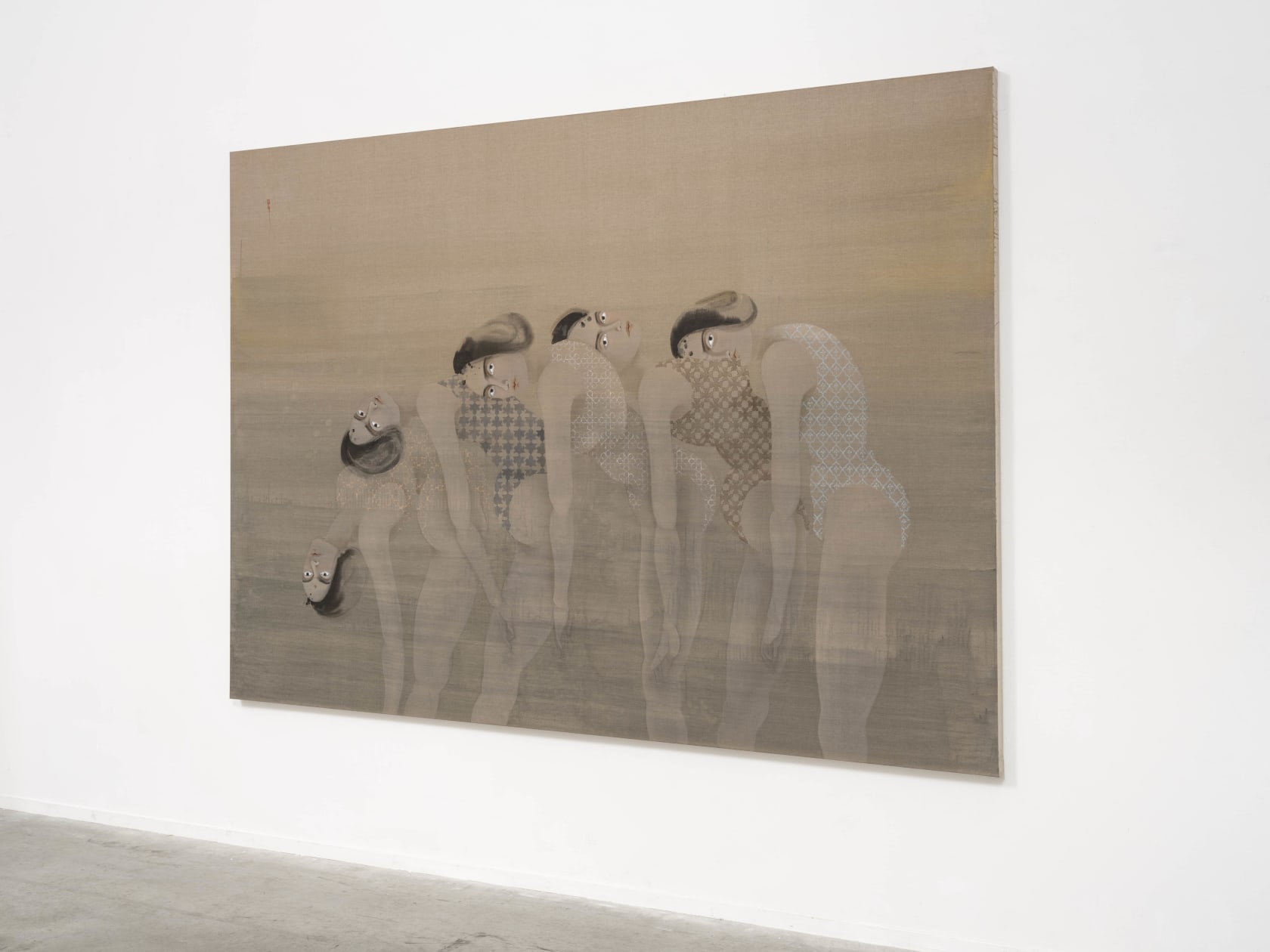 Hayv Kahraman The Five2020 Oil on linen 195.6 x 271.8 cm 77 x 107 in