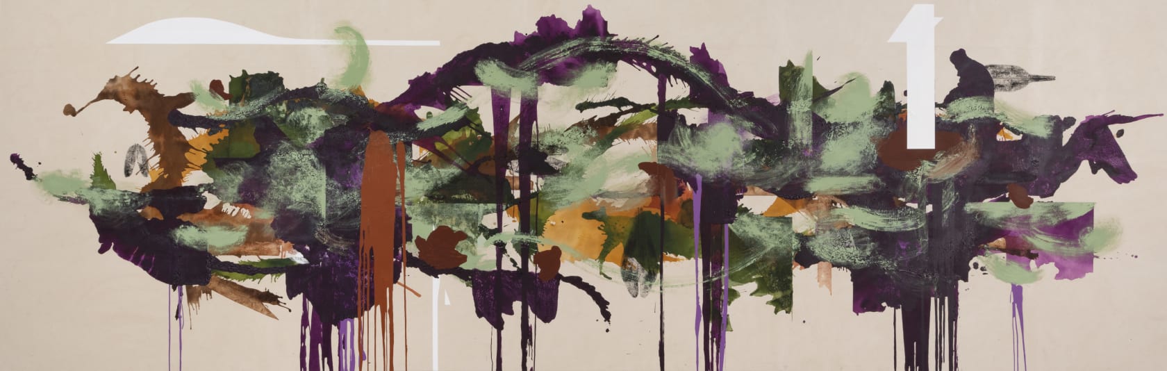 Elizabeth Neel Nightjars and Allies2019 Acrylic on canvas 200.7 x 617.2 cm 79 x 243 in