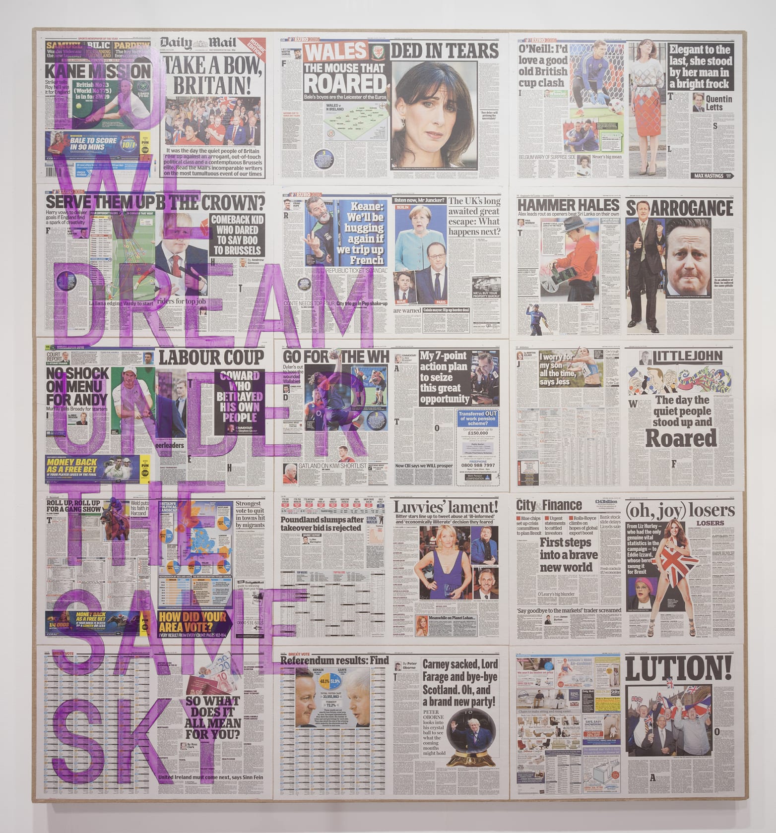 Rirkrit Tiravanija, untitled 2016 (do we dream under the same sky, daily mail, june 25, 2016), 2016