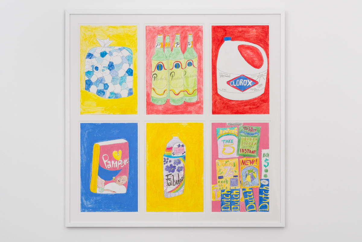 Tschabalala Self, Ice, Presidente, Clorox, Pampers, Fabuloso, and Lotto Study , 2017
