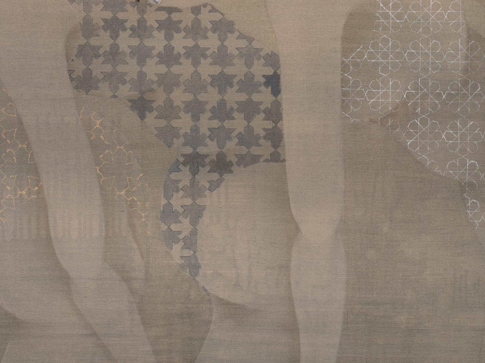 Hayv Kahraman The Five2020 Oil on linen 195.6 x 271.8 cm 77 x 107 in
