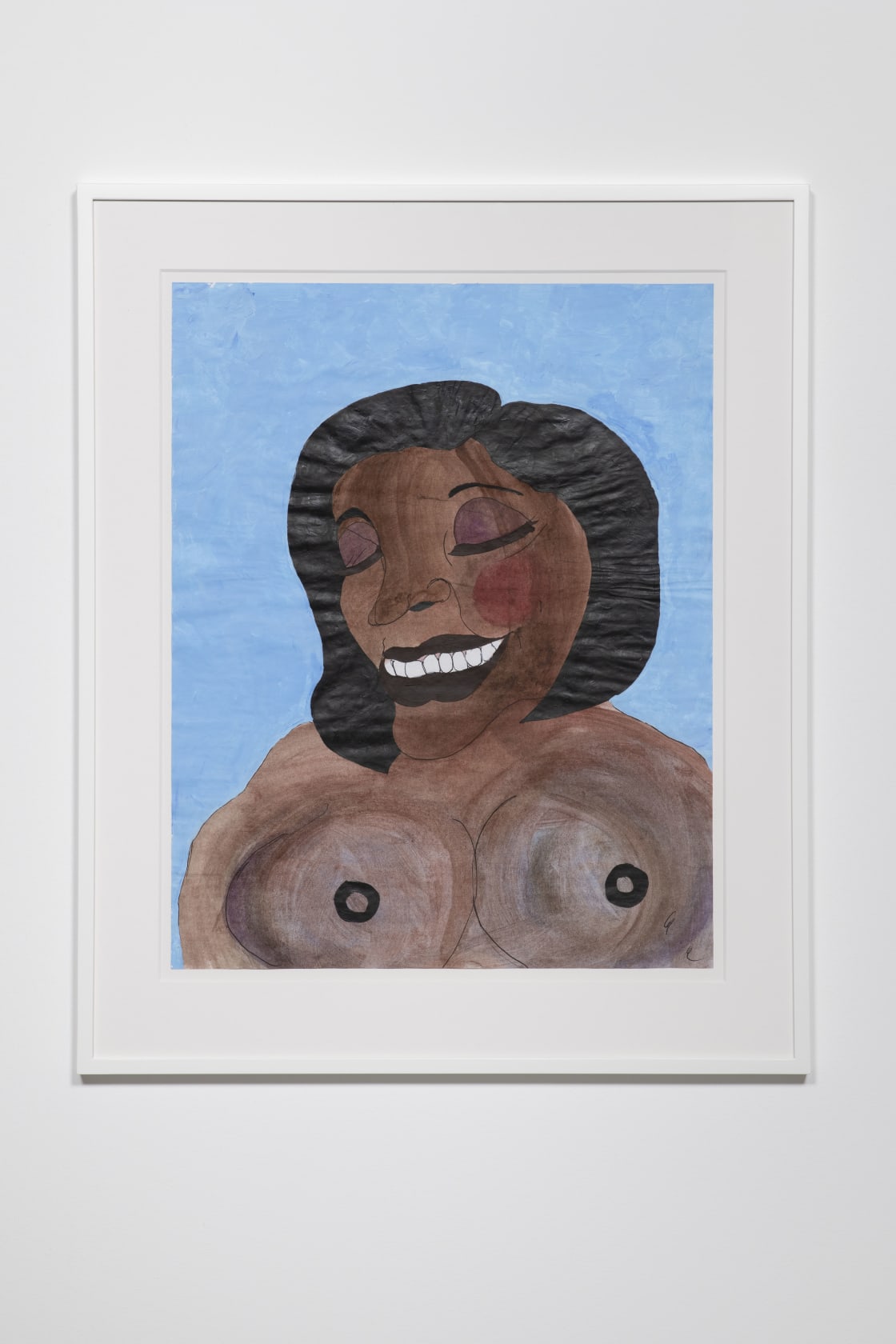Tschabalala Self, Black Joy 1 - Man Smiling with Small Fro, Black Joy 2 - Chocolate Lady 1, 2019