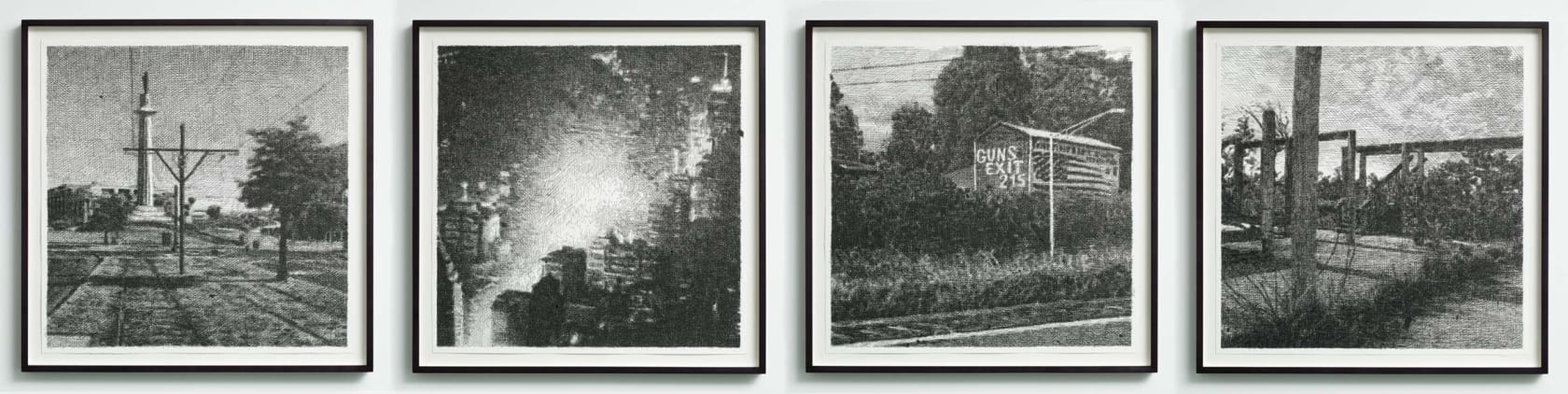 Wayne Gonzales, A View of America in Four Frames: Robt. E. Lee Circle, New Orleans, Louisiana; Times Square, New York...