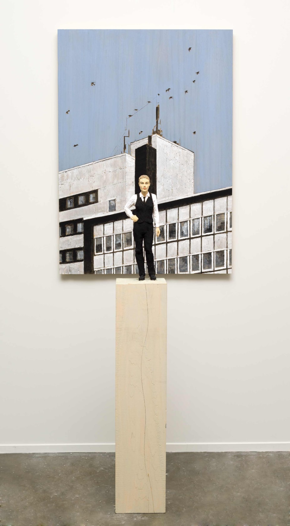 Stephan Balkenhol, Woman with Architectural Relief, 2014