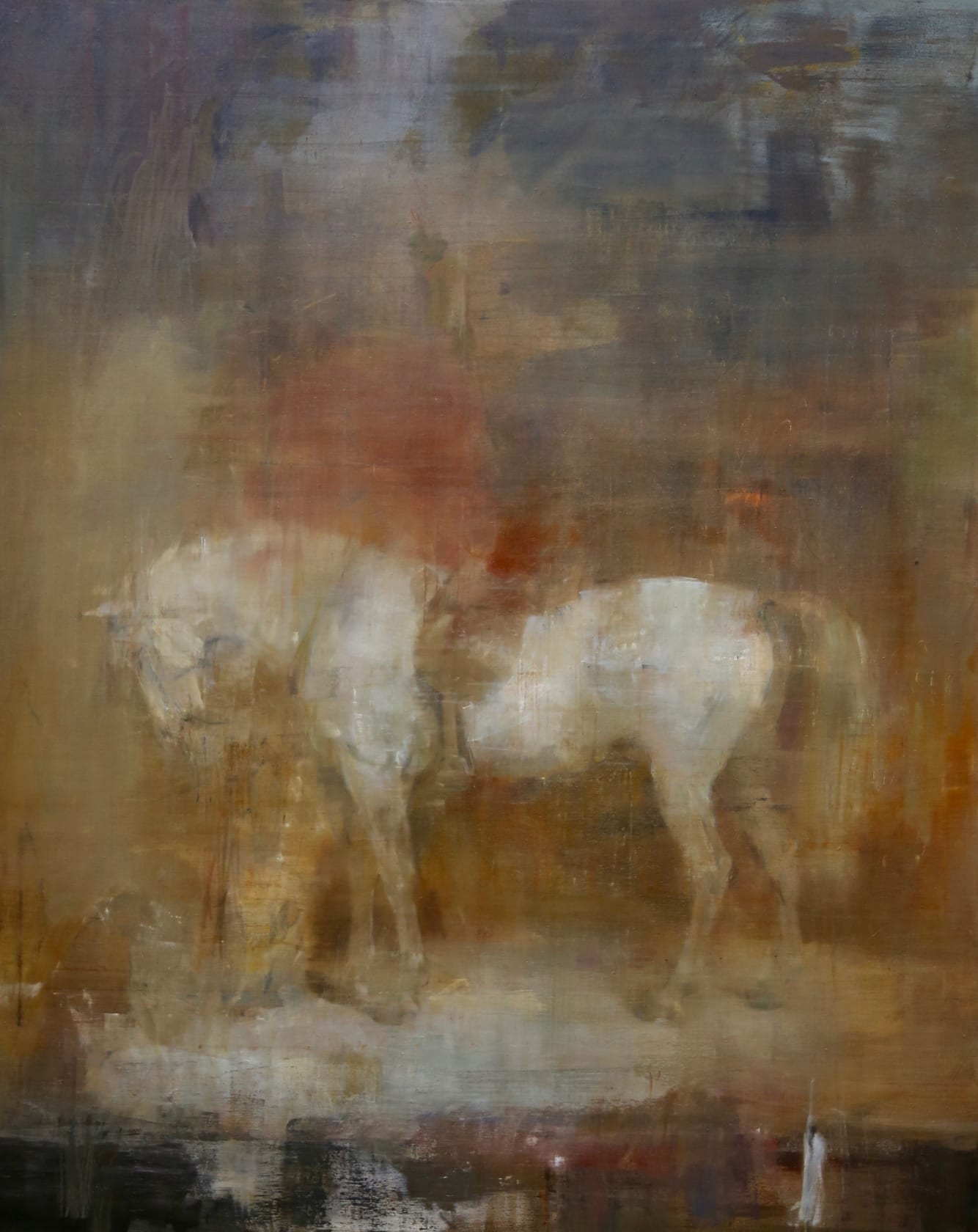 Jake Wood-Evans, White horse in a stable after Sir Edwin Henry Landseer, 2017