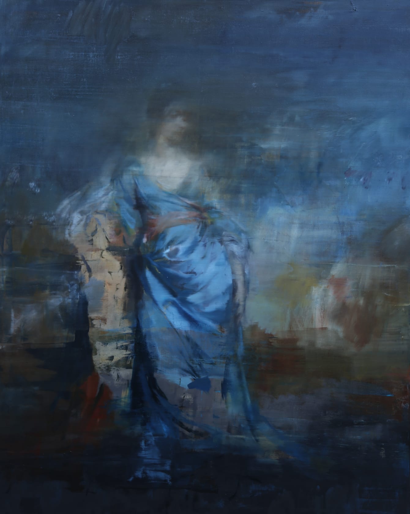 Jake Wood Evans Portrait Of A Woman In Blue Silk After Reynolds