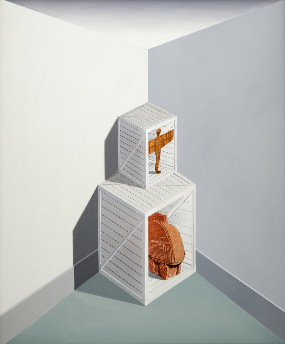 Patrick Hughes Gormless and Macho , 2011