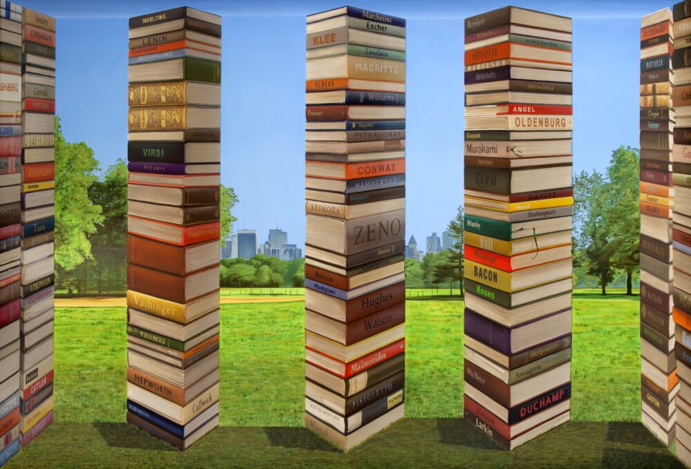 Patrick Hughes Reading In The Park , 2014