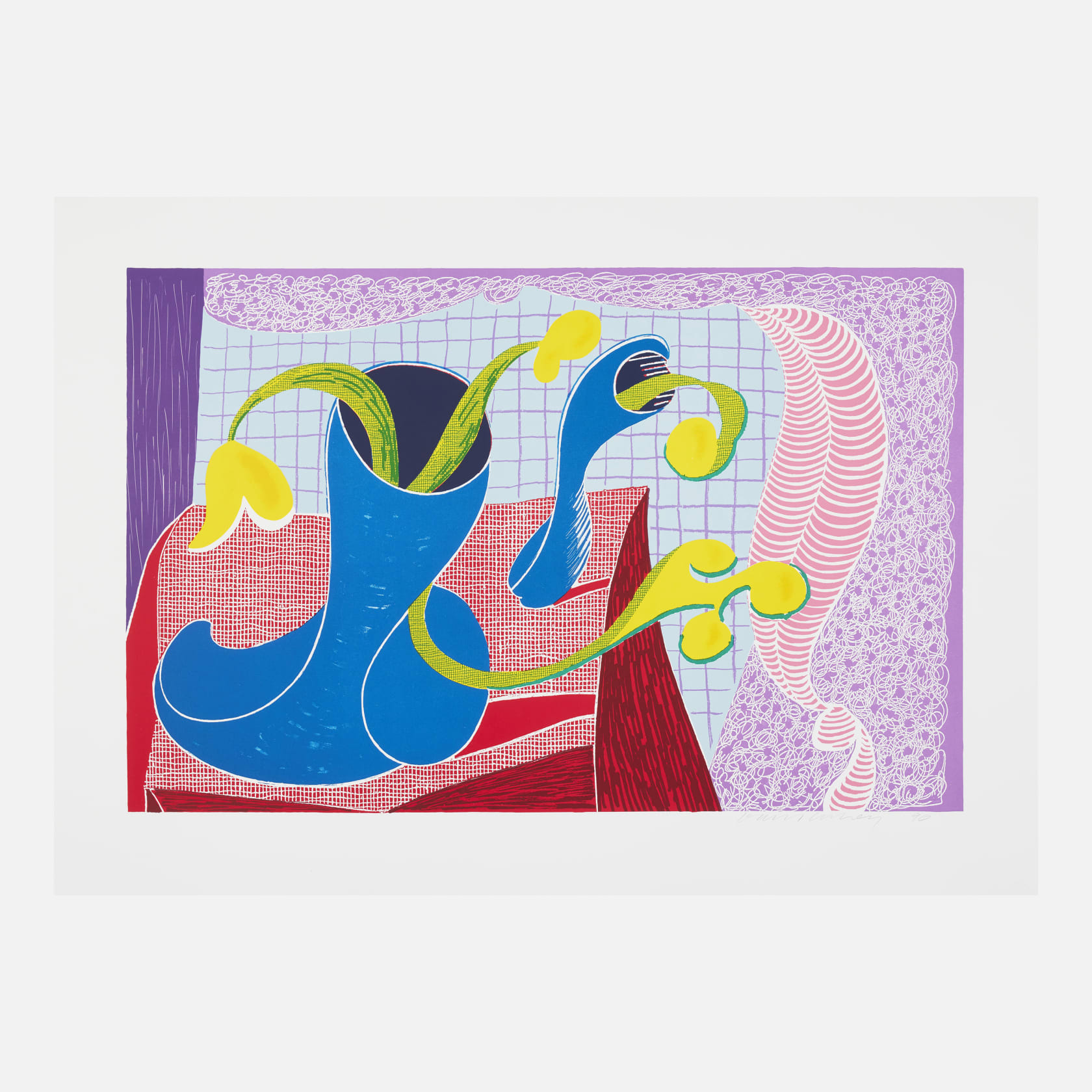 David Hockney, Four Flowers in Still Life, 1990