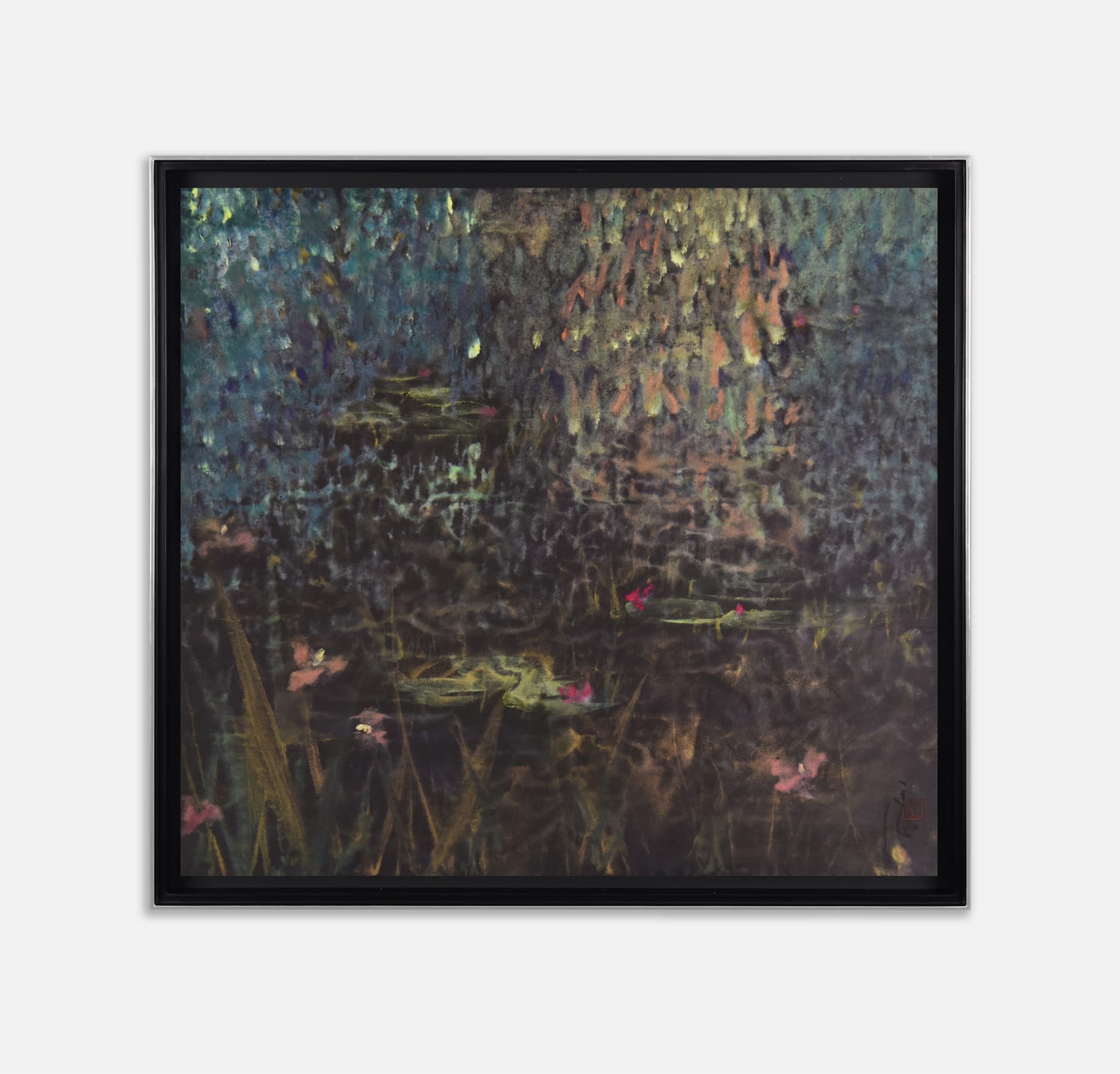 Wang Tingxin, Red Water Lilies in Summer Pond, 2017