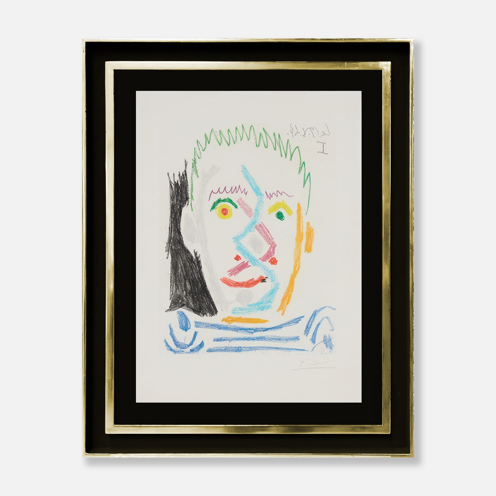 Pablo Picasso, Tête d’homme au maillot rayé, 1964