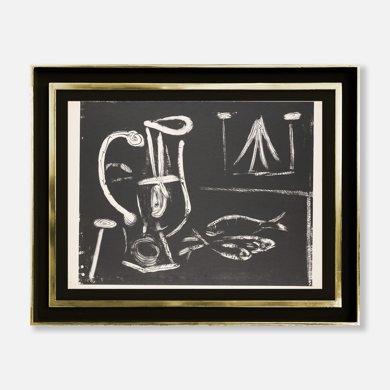 Pablo Picasso, Table aux poissons, fond noir, 1948