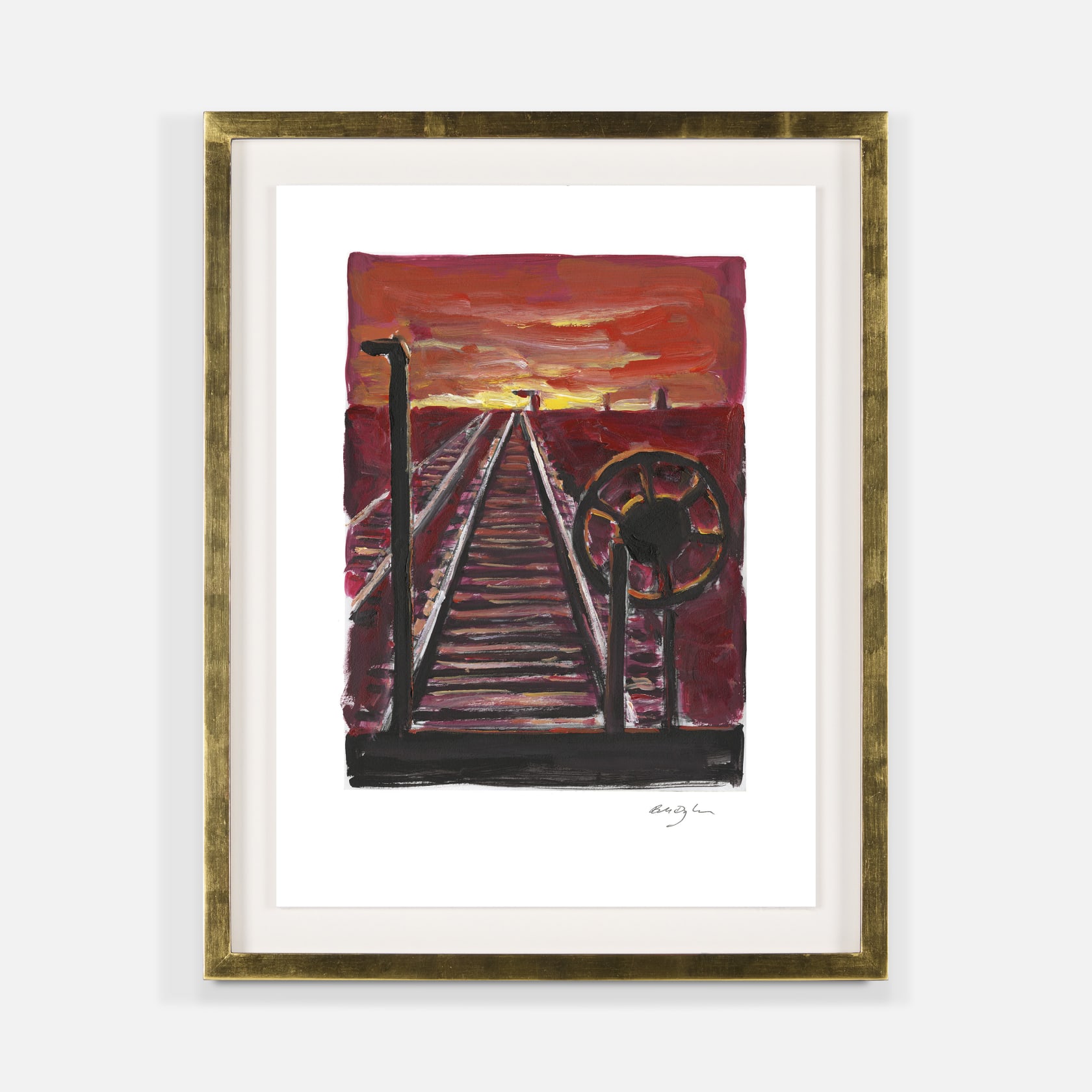 Bob Dylan Original Artwork Train Crossing (Red)