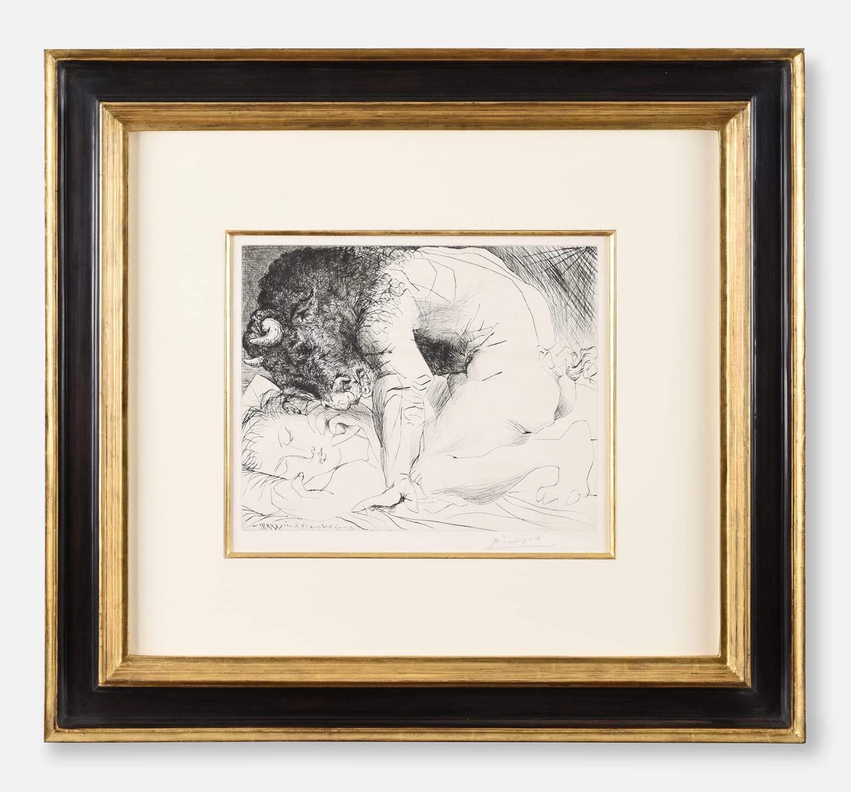 Pablo Picasso, Minotaure Caressant du Mufle la Main d'une Dormeuse, 1934