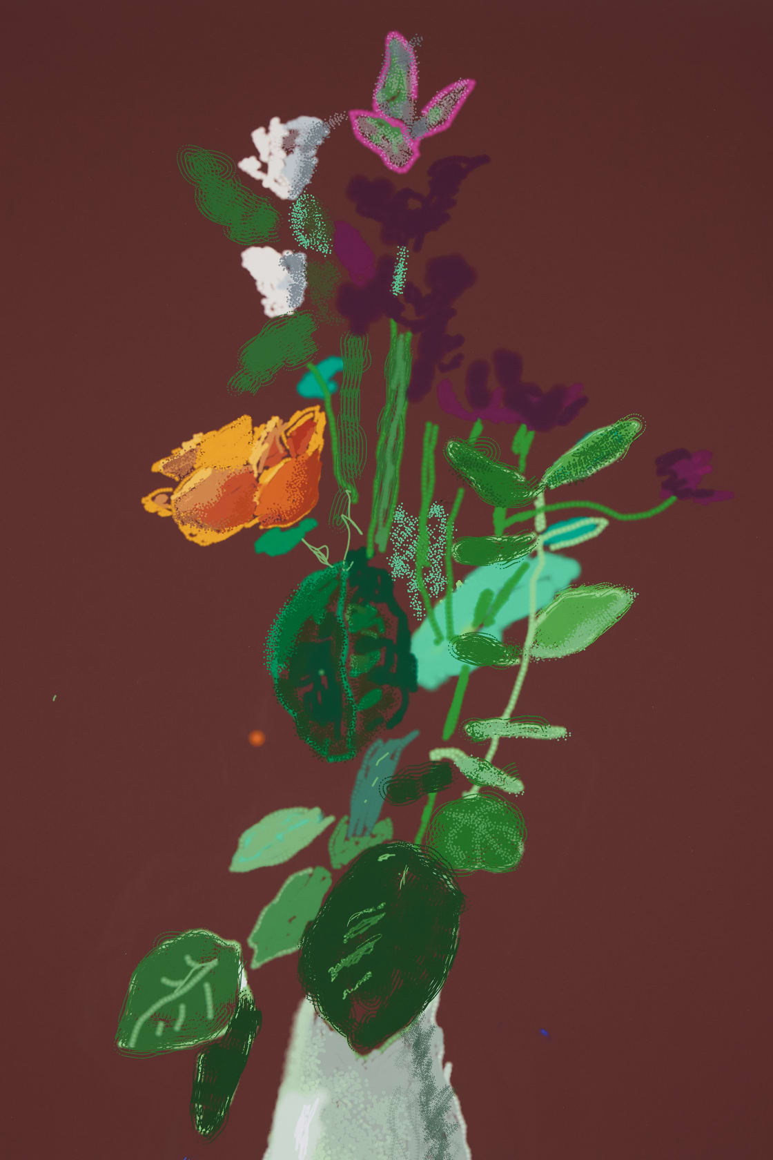 David Hockney, 7th March 2021, More Flowers on a Table , 2021