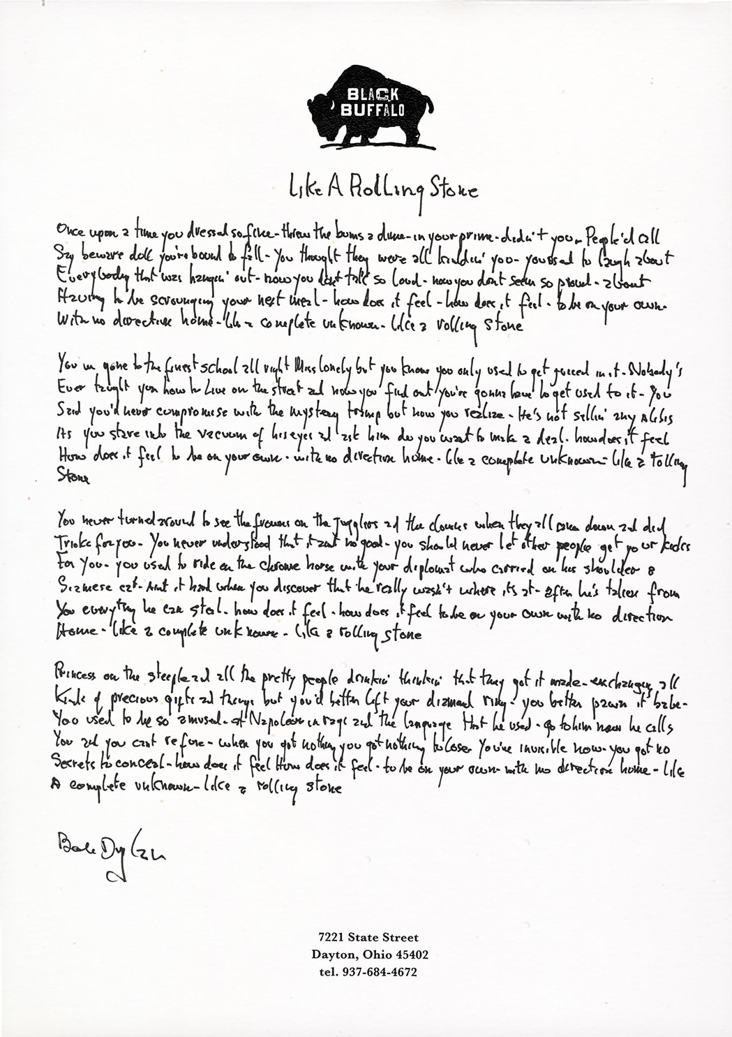 Bob Dylan Original Artwork Like a Rolling Stone