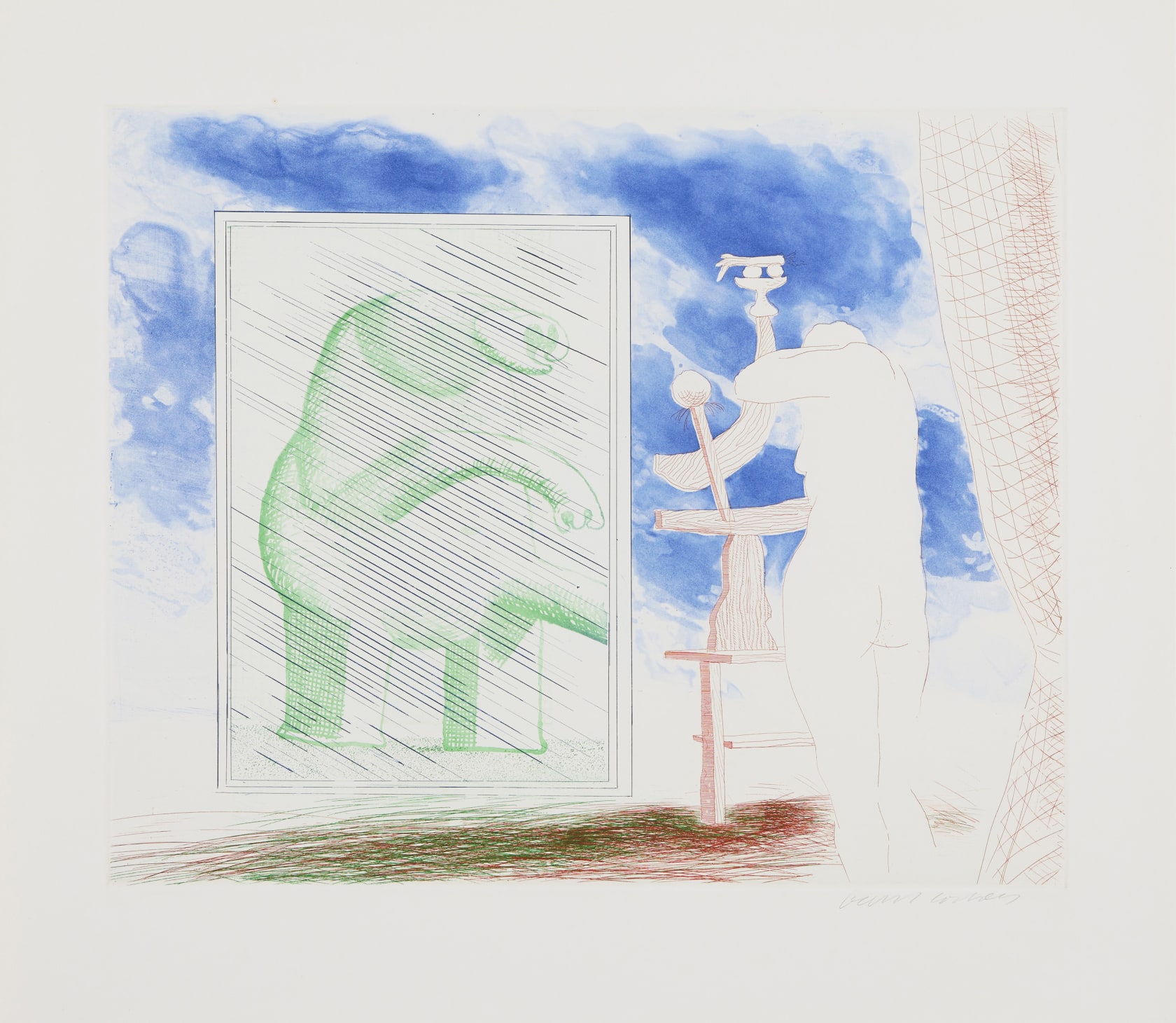 David Hockney, The Blue Guitar , 1976-77