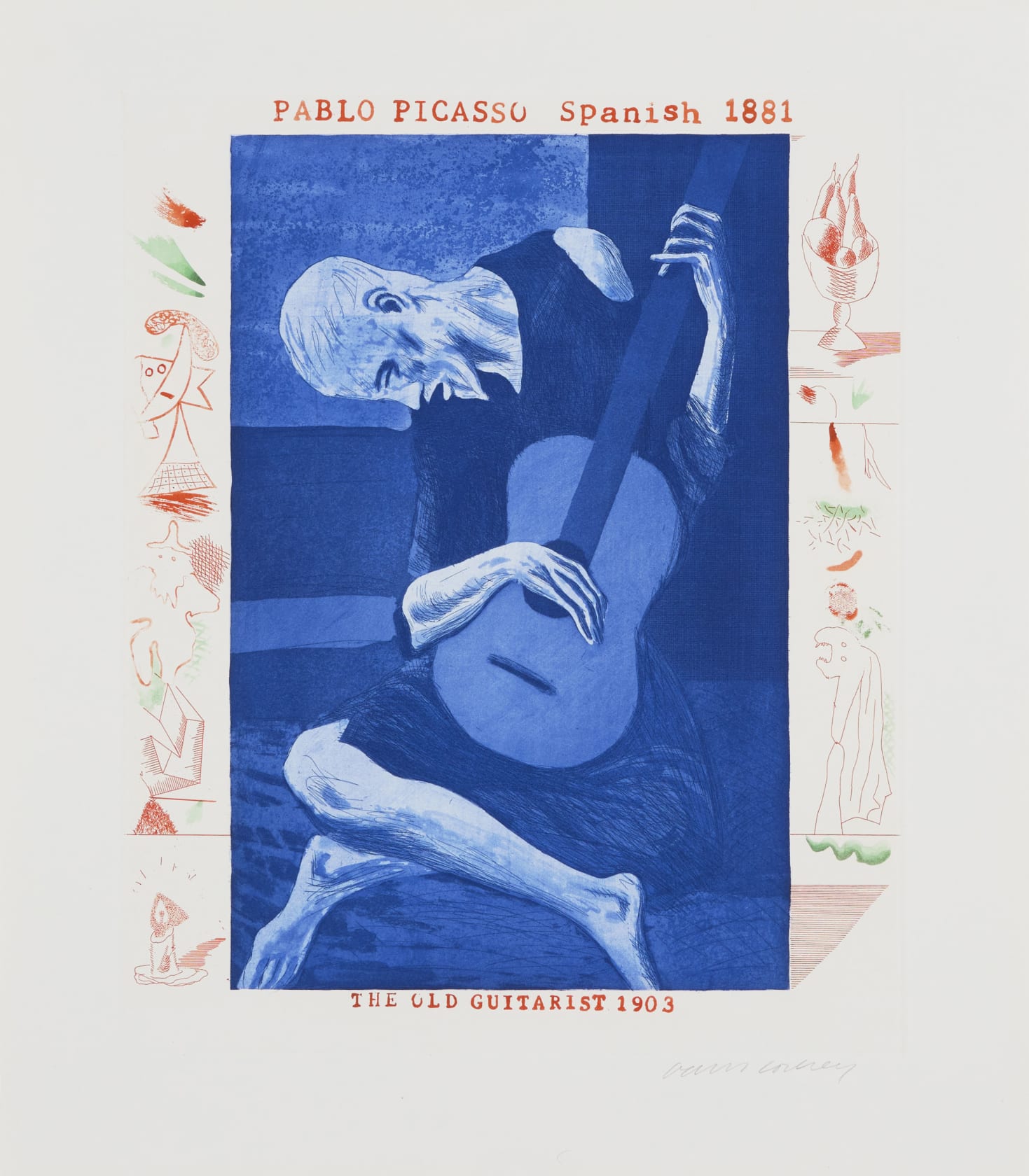 David Hockney, The Blue Guitar , 1976-77