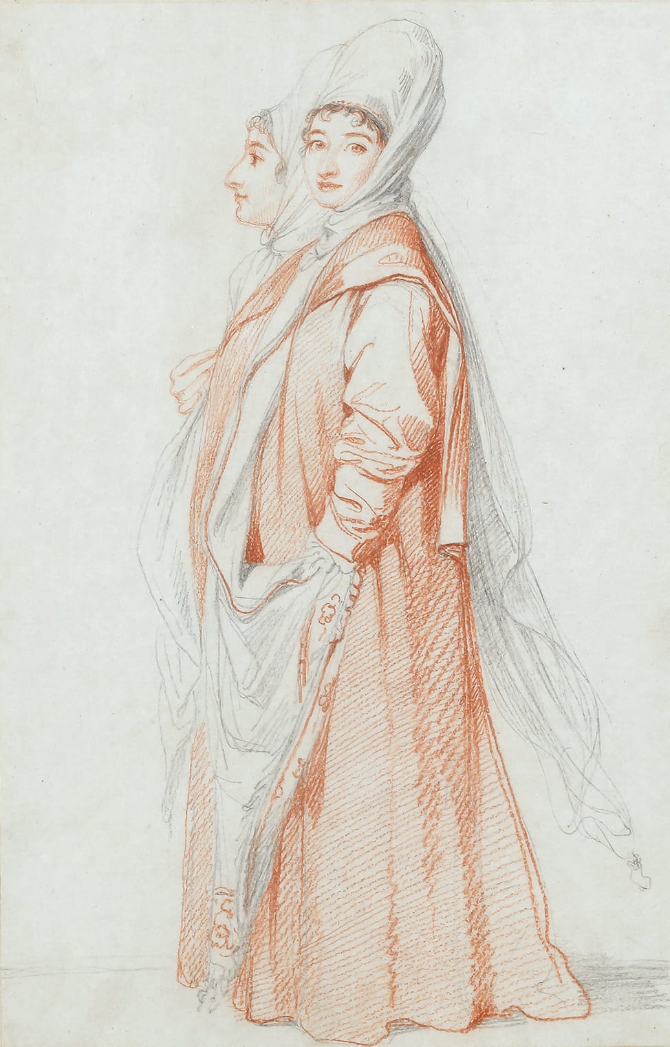 Richard Cosway, Two veiled young women, probably Lilla Amnani and her sister, 1786