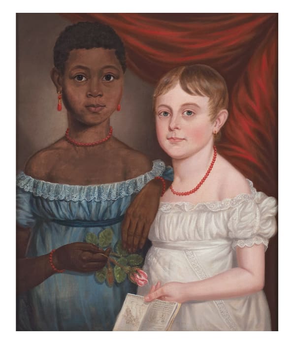 American School, Portrait of Two Girls, c. 1825-30, Oil on canvas. Previously with Philip Mould & Company.