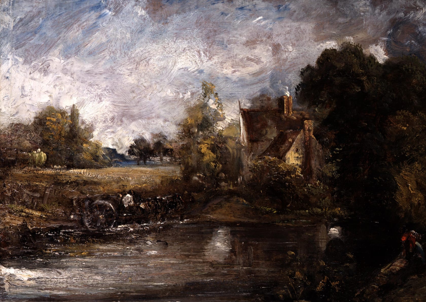 John Constable  Oil sketch of Willy Lotts Cottage  Previously with Philip Mould & Company