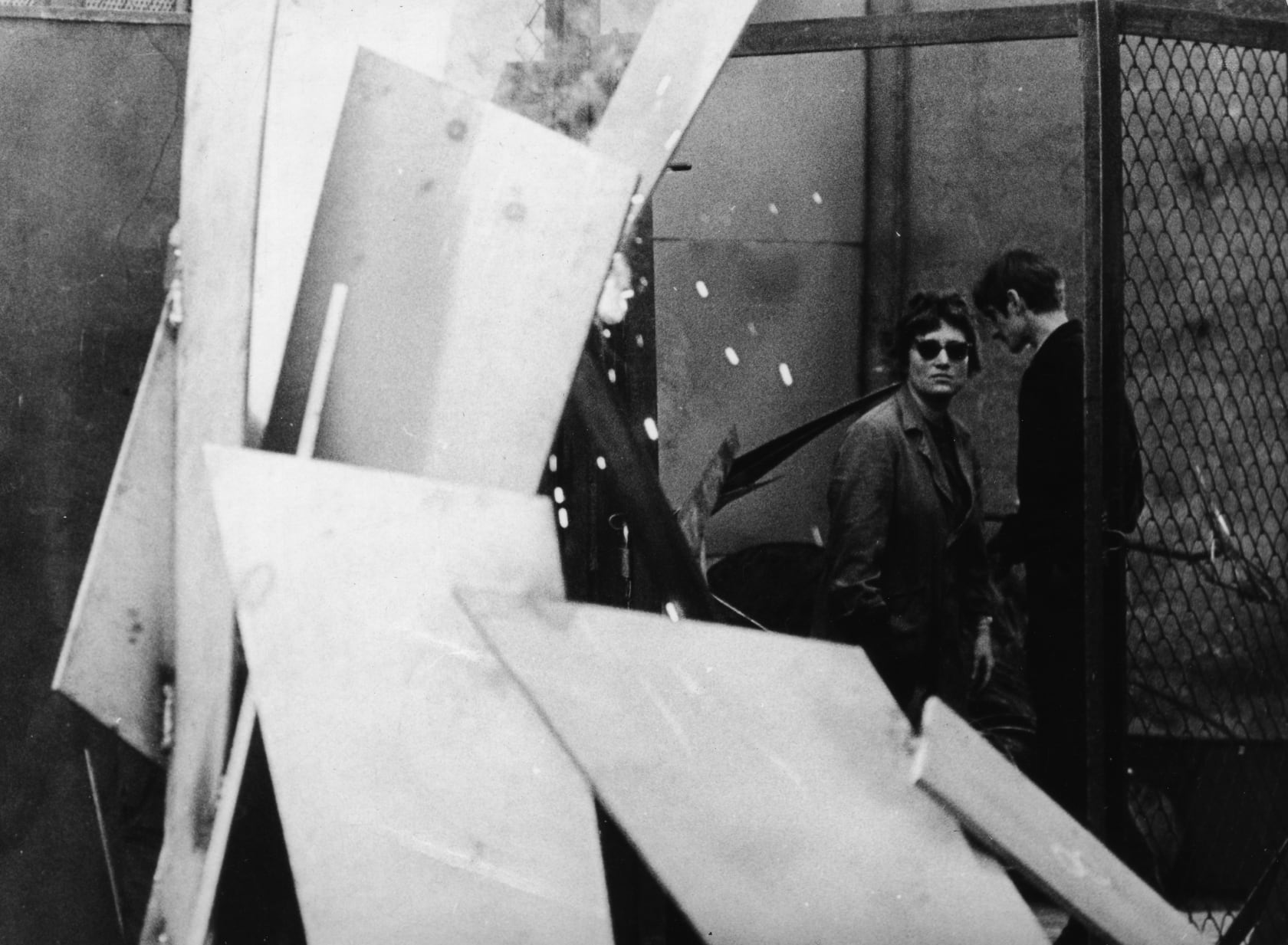 Magdalena Wiecek, Magdalena Więcek during the construction of sculpture “Flame” Elbląg, Poland (1966). (MGW 1009).