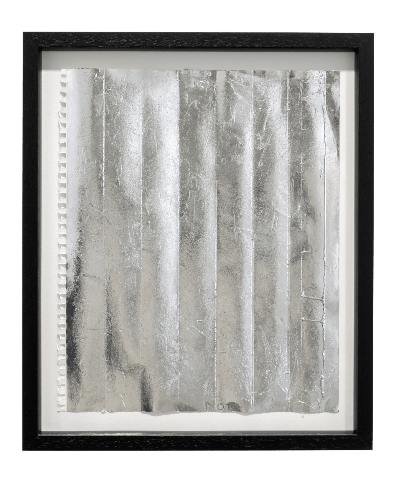 Ice, 2024 Aluminium foil tape and silicone on paper 43.2 x 35.6 cm (17.01 x 14.02 in)