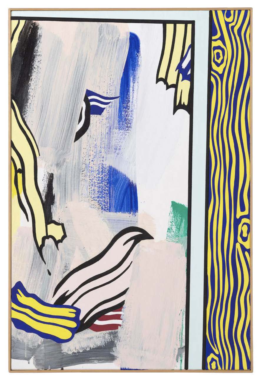 Roy Lichtenstein Painting with Blue and Yellow Wood Grain, 1983 Oil and magna on canvas 91.4 x 61 cm (35.98...