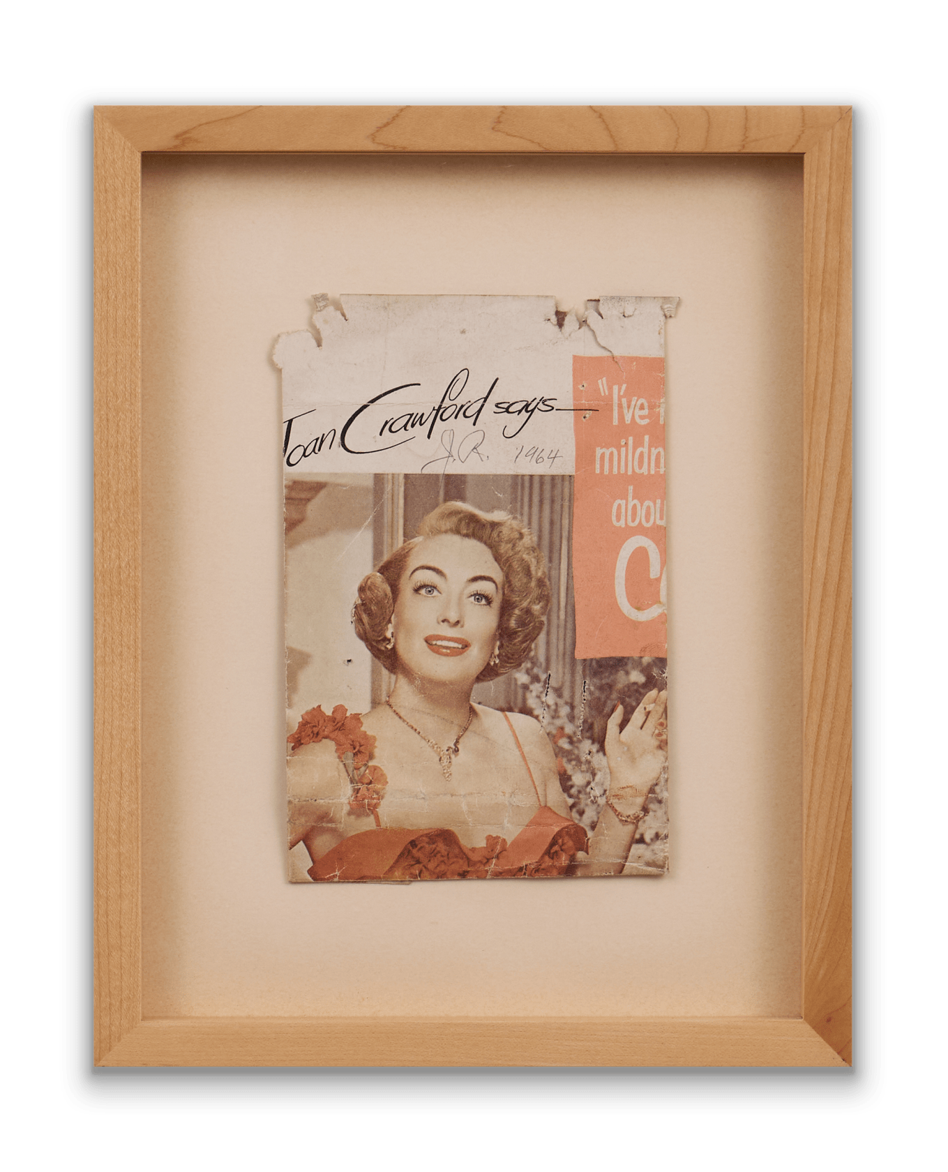 James Rosenquist Source for Untitled (Joan Crawford Says...), 1964 Cropped magazine advertisement, with pencil and adventitious marks 18.7 x 12.9...