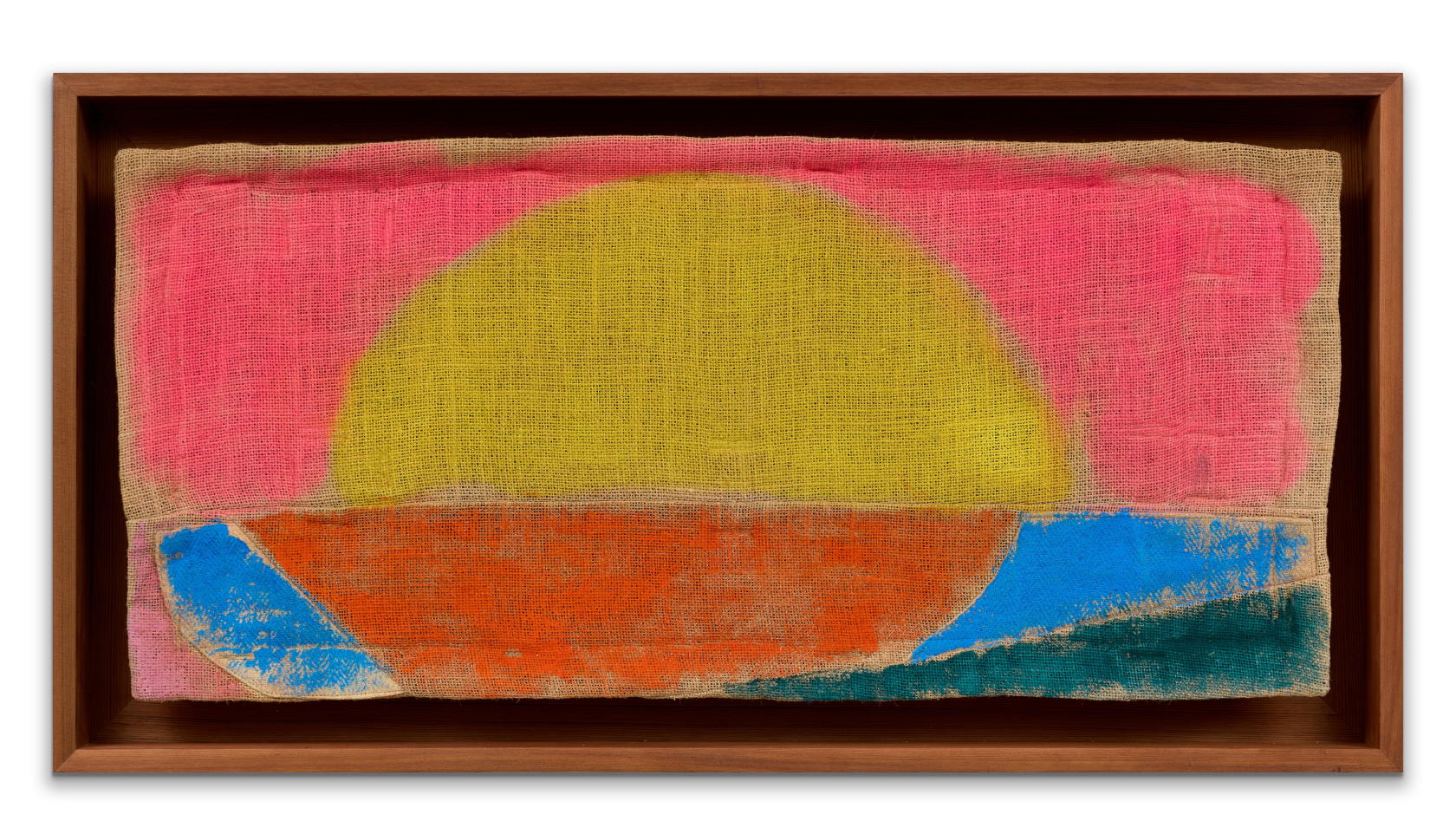 Alvaro Barrington NHC 2024/Mangrove Sunset, (L10), 2024 Acrylic and Flashe on burlap in cedar wood frame 43 × 93 cm...