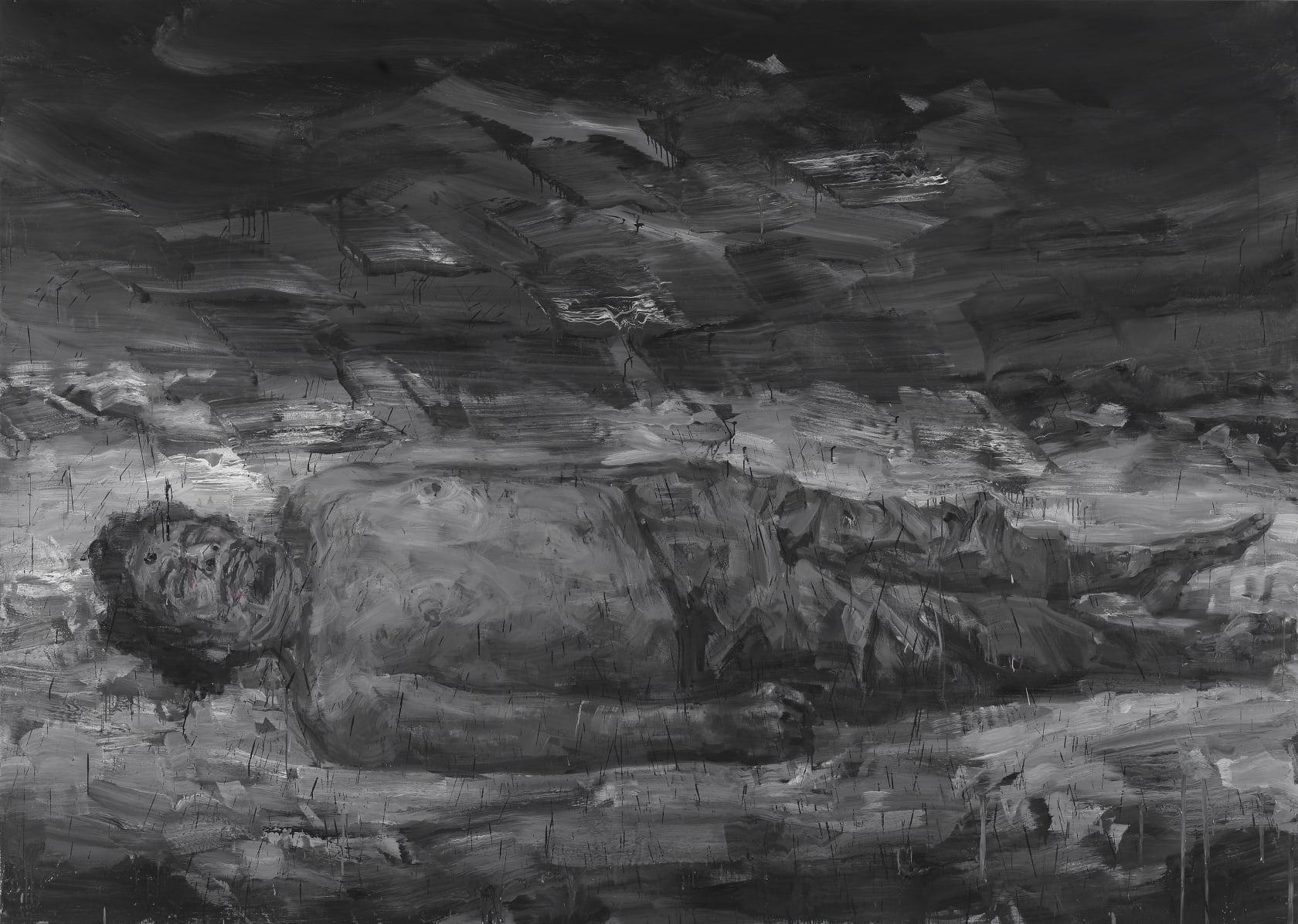Yan Pei–Ming, Gadhafi's Corpse - October 20th 2011, 2011
