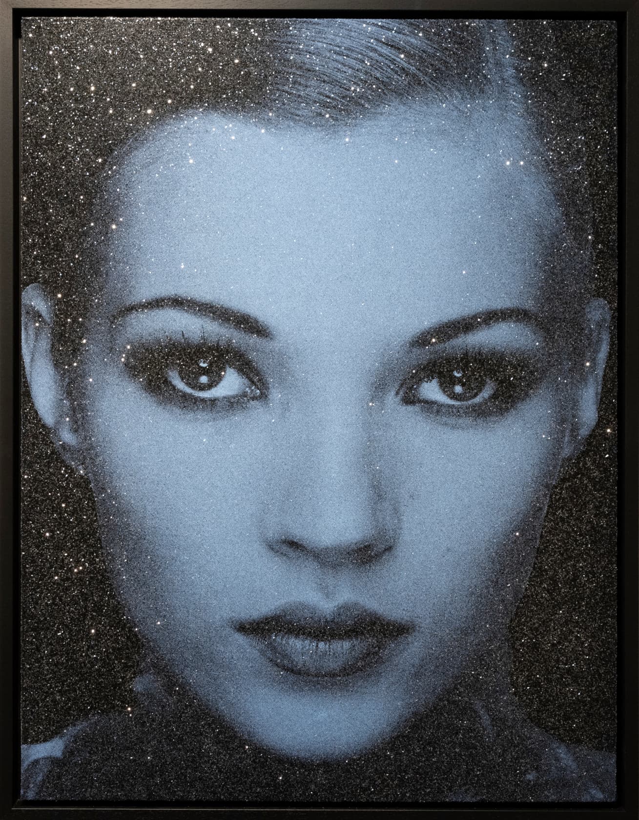 Russell Young Kate Moss - Blizzard Blue Hand painted background hand pulled acrylic, enamel and diamond dust screen print on...