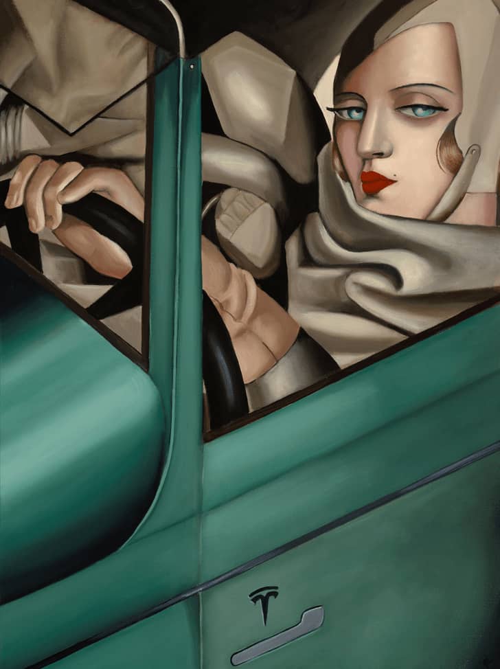 Ross Muir, Tamara in a Tesla, 2023