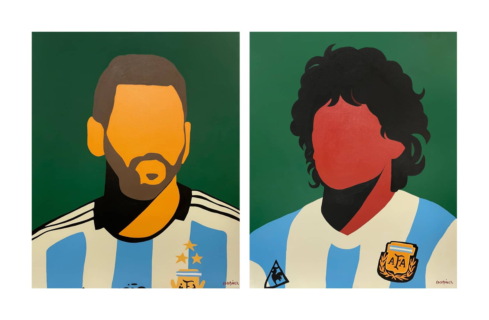 Coco Dávez Maradona & Messi Acrylic on Canvas