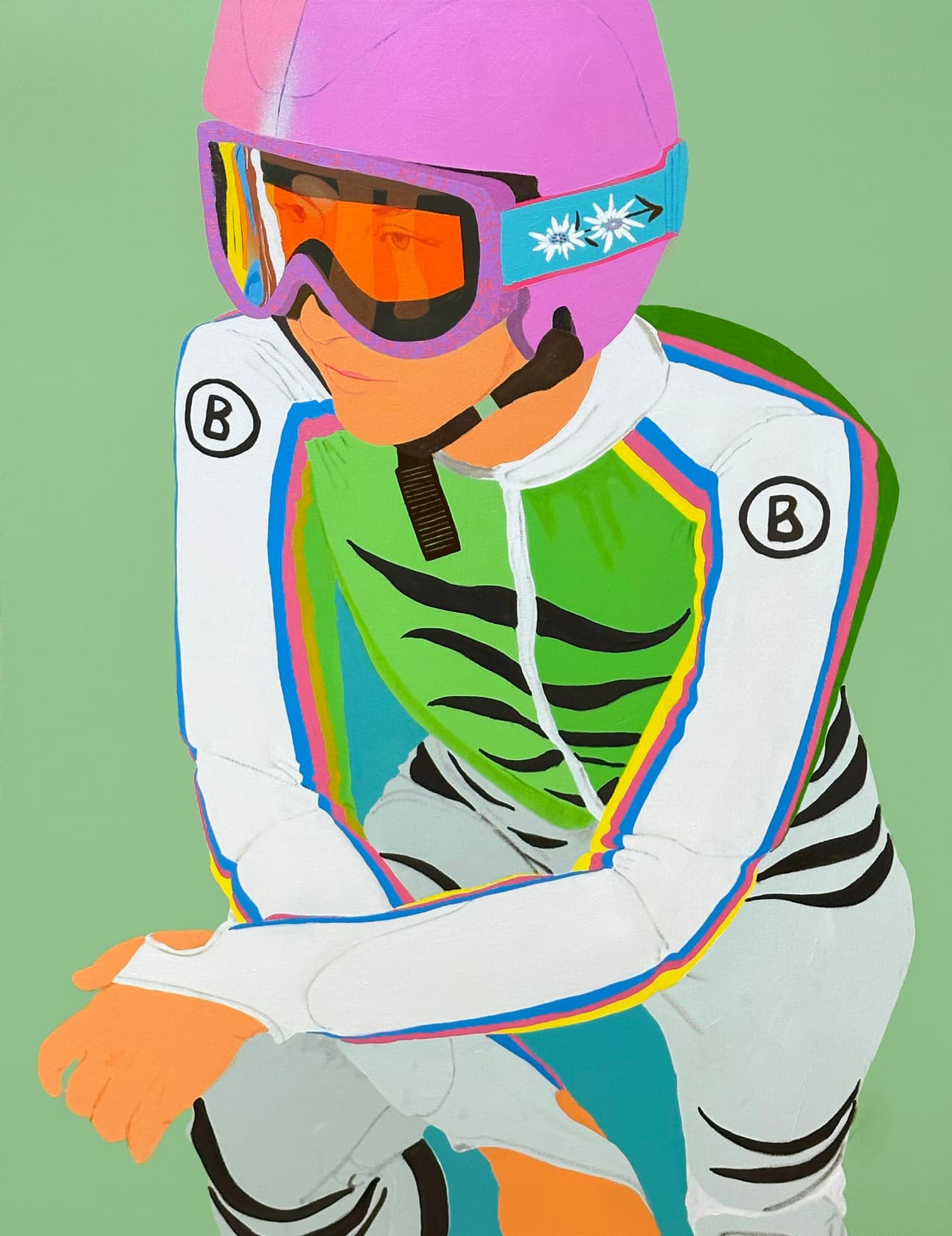 Moritz Moll Race Oil, Acrylic and Spray Paint on Canvas