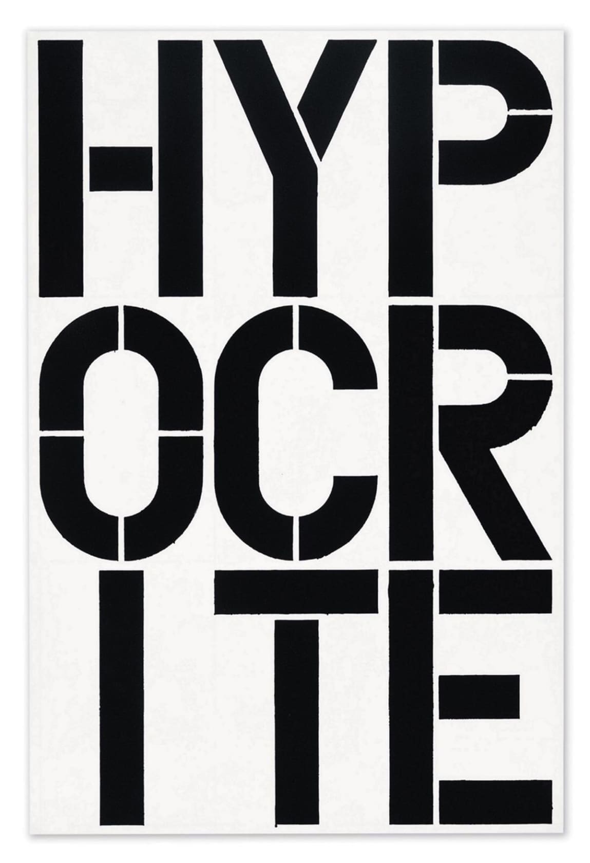 Christopher Wool, Hypocrite (Page from Black Book), 1989