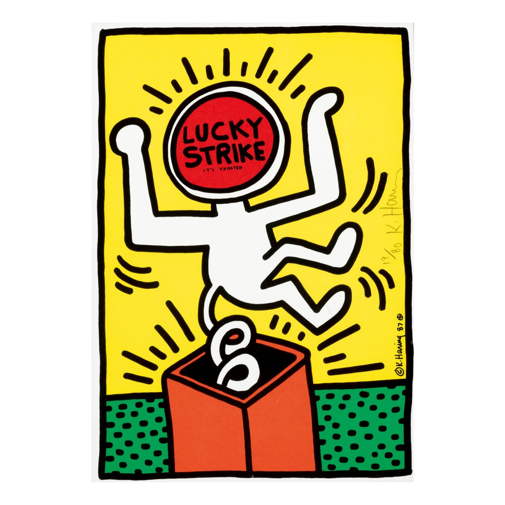 Keith Haring, Lucky Strike (L. P. 78), 1987