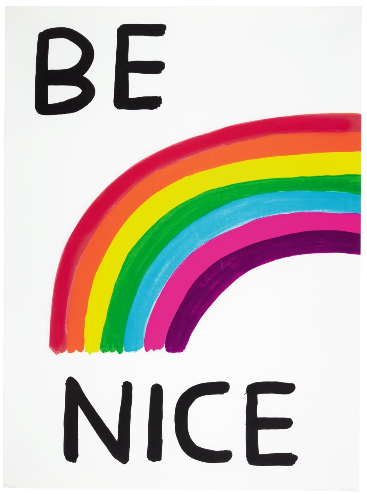 David Shrigley Be Nice Screenprint