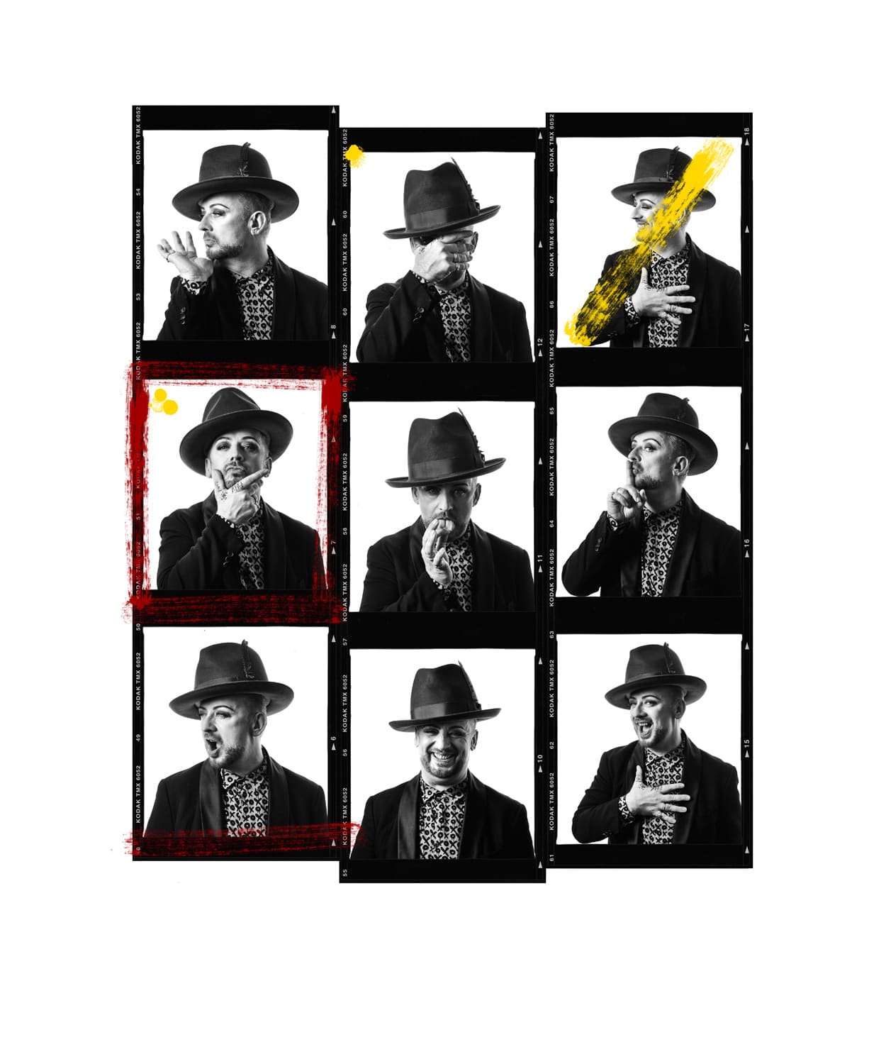 Andy Gotts, Boy George Contact Sheet , 2016