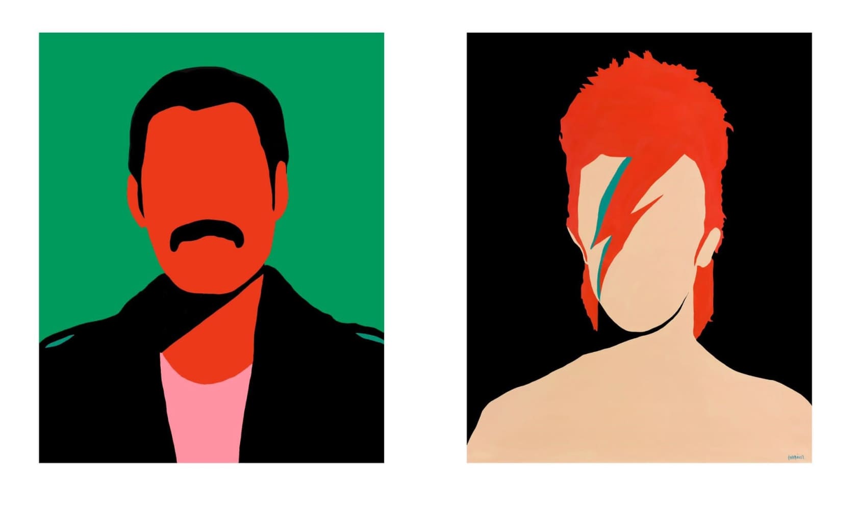 Coco Dávez Freddie Mercury & David Bowie Acrylic on Canvas