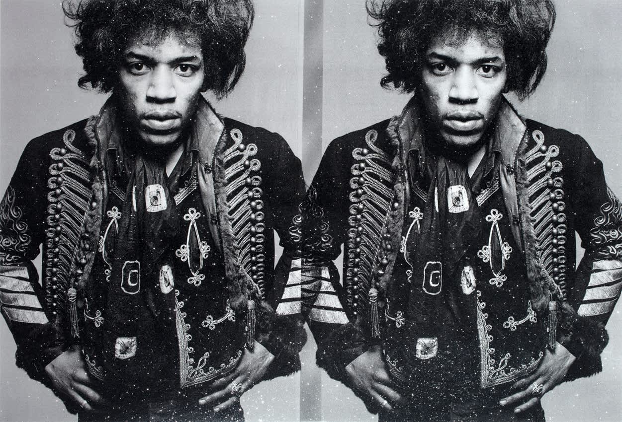 Russell Young, Hendrix Wild Thing Diptych (Wild White), 2023