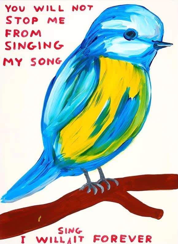David Shrigley, You Will Stop Me Singing My Song, 2021