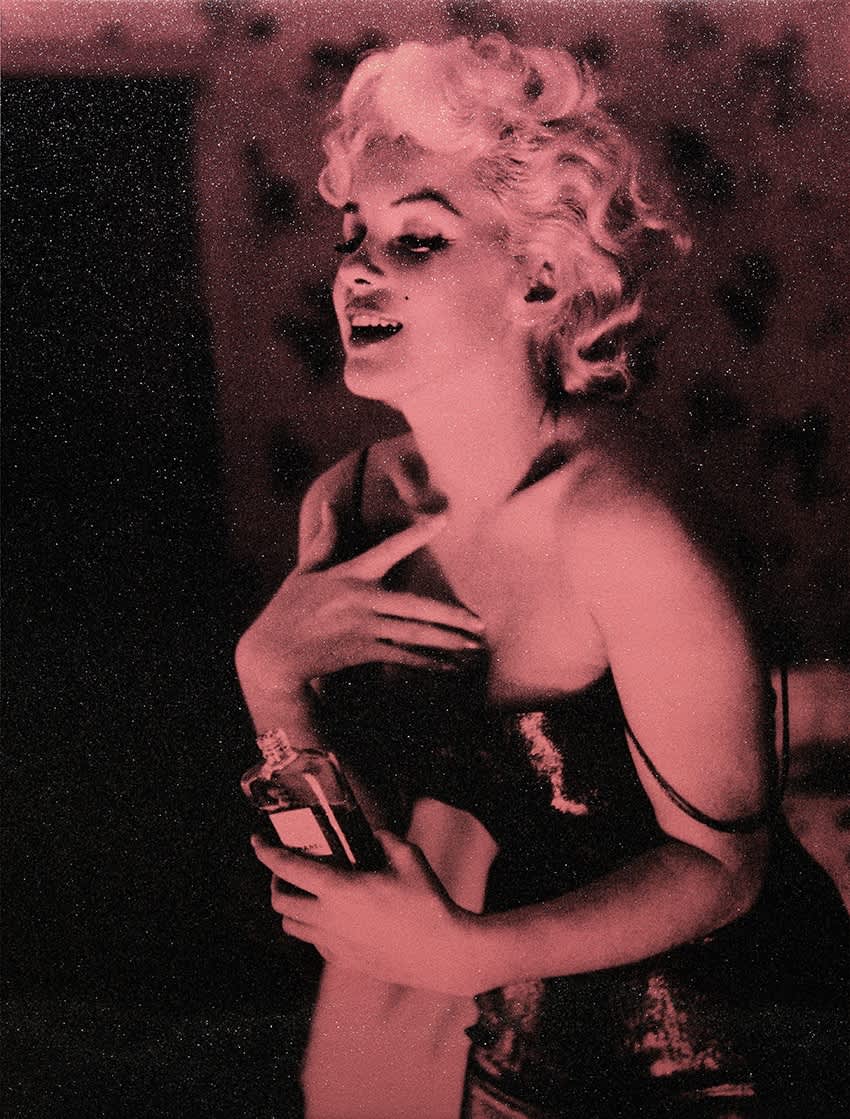 Russell Young Marilyn Chanel Acrylic, Oil Based Ink and Diamond Dust Hand Pulled Screen Print on Linen